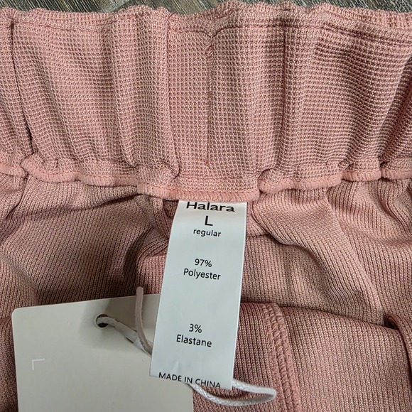 Halara Women's Pink Wide Leg Palazzo Pants Elastic Waist Casual Lounge Size L - Picture 4 of 6